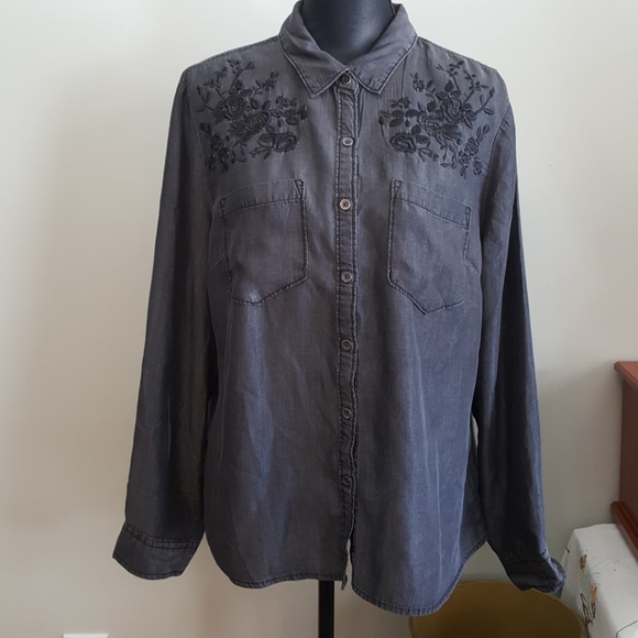 VTG Jordache Tunic Button Down Tunic Shirt (XL) - Picture 9 of 9